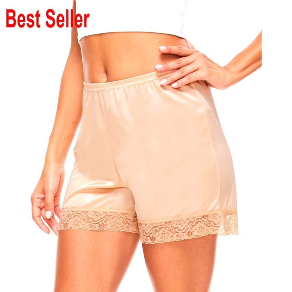 Mid-Thigh Slip Shorts Pettipants Lace Trim Bloomers for Women S/M/L/XL